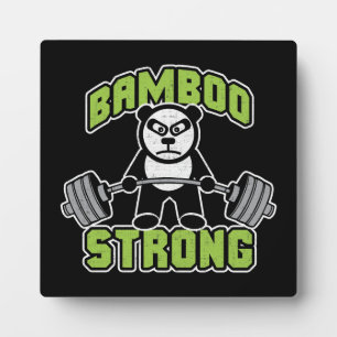 Panda Beer Cartoon - Bamboe Sterk - Deadlift Fotoplaat