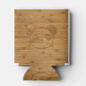 Panda Beer Carved Bamboo Print Blikjeskoeler (Achterkant)