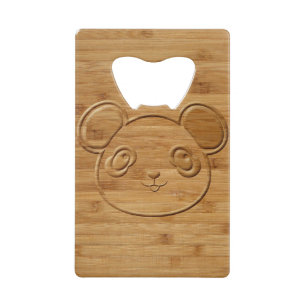 Panda Beer Carved Bamboo Print Kredietkaart Flessenopener