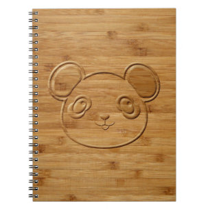 Panda Beer Carved Bamboo Print Notitieboek