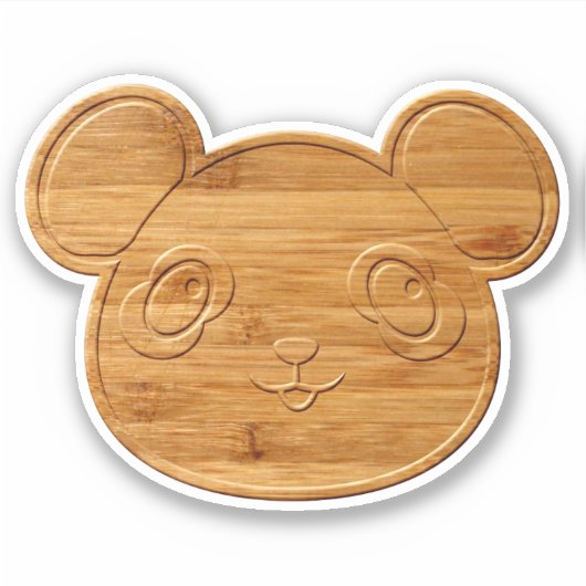 Panda Beer Carved Bamboo Print Sticker (Voorkant)