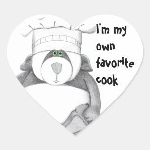 Panda Beer Chef Afbeelding Hart Sticker