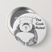 Panda Beer Chef Afbeelding Ronde Button 7,6 Cm (Voorkant /achterkant)