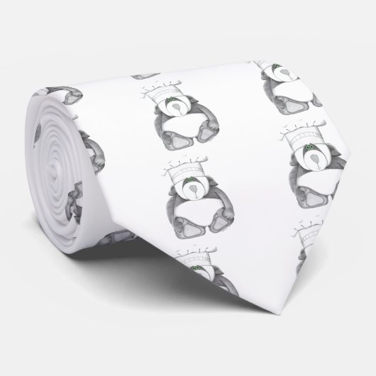 Panda Beer Chef Afbeelding Stropdas (Opgerold)