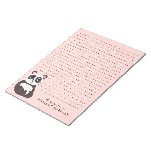 Panda Beer Cute Kind Persoonlijk Briefpapier Notit Notitieblok (Schuin)