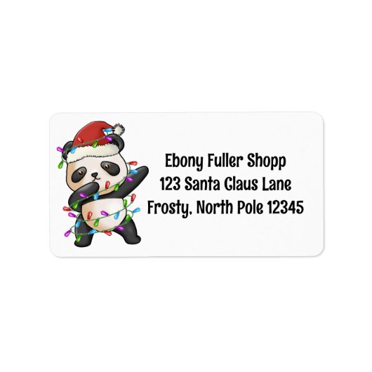 Panda Beer dab dabbin favoriete kerstverlichting Etiket (Voorkant)
