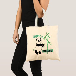 Panda-Beer dansen in Bamboo Tote Bag