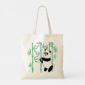 Panda-Beer dansen in Bamboo Tote Bag (Achterkant)