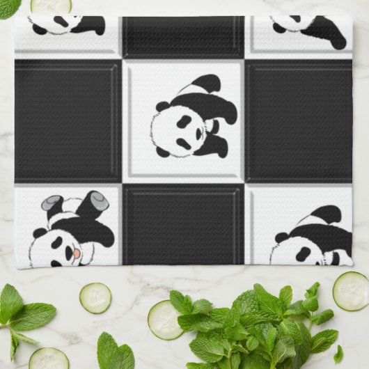 Panda Beer Design Theedoek (Gevouwen)