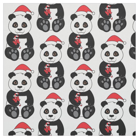Panda-Beer die met kerstmis op Bamboe tikt Stof (Swatch)