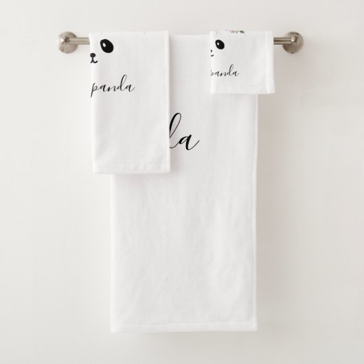 Panda Beer Dier Custom Badhanddoek Set Bad Handdoek (Insitu)
