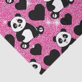 Panda Beer Dierenvriend Black Harten Roze Glitter Tissuepapier (Detail)