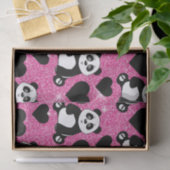 Panda Beer Dierenvriend Black Harten Roze Glitter Tissuepapier (Geschenk)