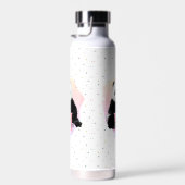 Panda Beer Diermonogram Kind Roze Waterfles (Rechts)