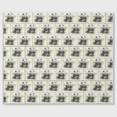 Panda Beer en Bamboe Waterverf Cadeaupapier (Vlak)