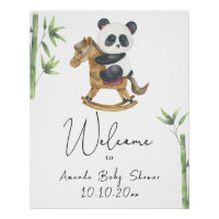 Panda Beer en Bamboe - Welkom Foam Board