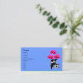 Panda-Beer en bloemen dierlijk Visitekaartje (Staand voorkant)