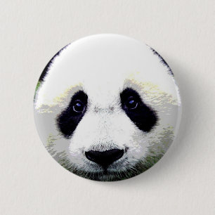 Panda Beer Eyes Pinback Button