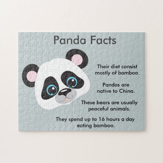 Panda beer feiten legpuzzel (Horizontaal)