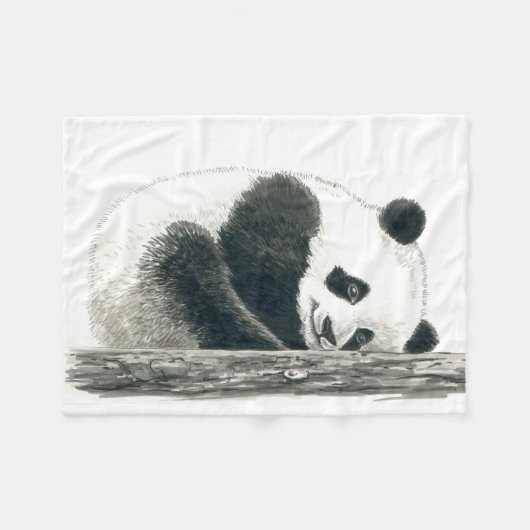 Panda beer fleece deken (Voorkant (Horizontaal))