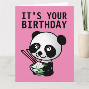 PANDA BEER FUNNY CUTE BIRTHDAY KAART
