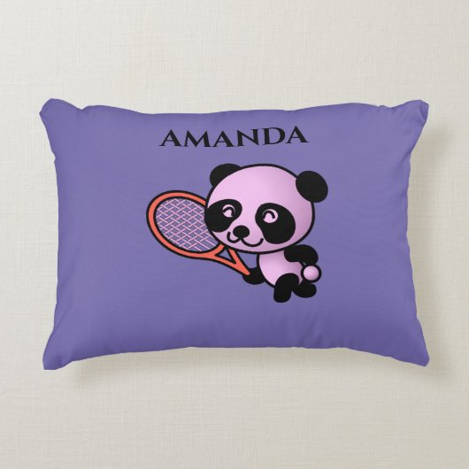 Panda beer gepersonaliseerde naam gooit kussen. accent kussen (Voorkant)