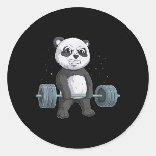 Panda Beer Gewichtheffen Deadlift Fitness Gym Ronde Sticker