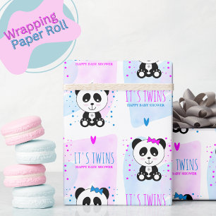 Panda Beer Girl en Boy Twins Cadeaupapier