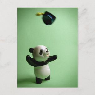Panda Beer Graduation Cap Throw Aankondigingskaart