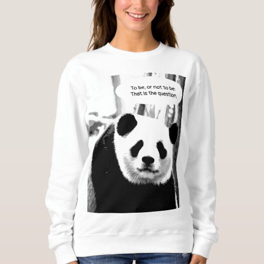 Panda Beer Hamlet Shakespeare Citaat Womens Trui (Voorkant)