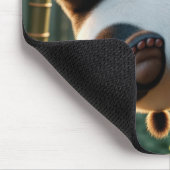 Panda Beer hangend aan een bamboetak Muismat (Hoek)