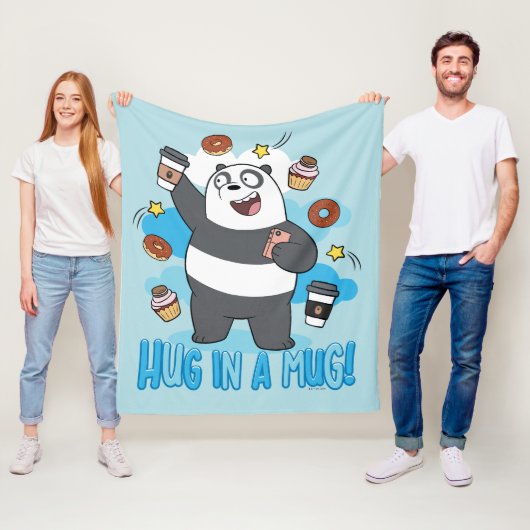 Panda Beer - Hug in een Mok! Fleece Deken (In situ)