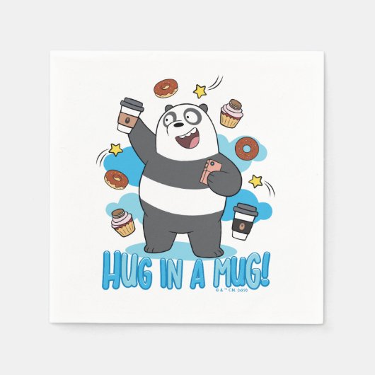 Panda Beer - Hug in een Mok! Servet (Voorkant)
