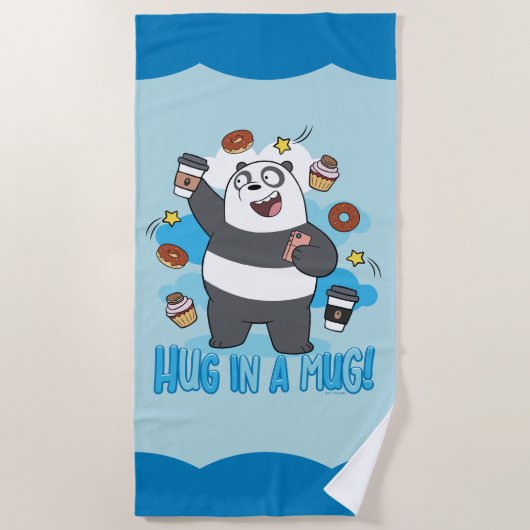 Panda Beer - Hug in een Mok! Strandlaken (Voorkant)