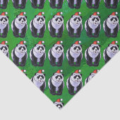 Panda-Beer in Santa Hat op groen Tissuepapier (Detail)