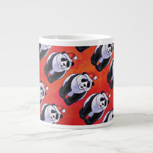 Panda-Beer in Santa Hat op rood Extra Grote Mok