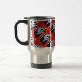 Panda-Beer in Santa Hat op rood Reisbeker (Links)
