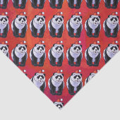 Panda-Beer in Santa Hat op rood Tissuepapier (Detail)