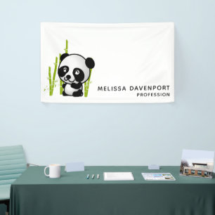 Panda beer in zijn kleine bamboebosje spandoek