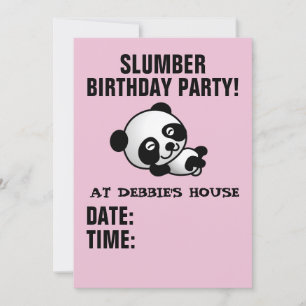 PANDA BEER INVITATIES SLUMBER BIRTHDAY PANDA KAART
