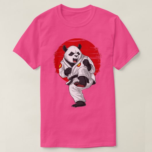 Panda Beer Karate Kickboxing Kung Fu Taekwondo Mar T-shirt (Design voorkant)