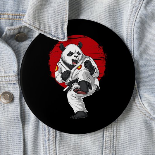 Panda Beer Karate Ronde Button 6,0 Cm (In situ)
