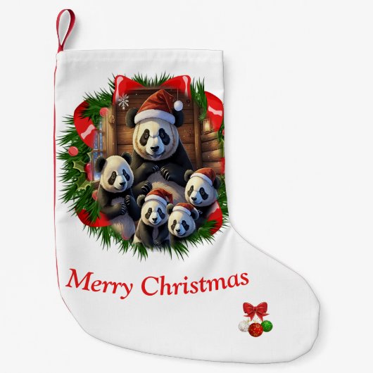 Panda beer kerstkous kleine kerstsok (Voorkant)