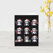 Panda Beer Kerstman Hoed Grappig Dierenvriend Kaart (Gele Bloem)