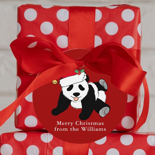 Panda Beer kerstmis - Aangepaste Rode Partij Bedankjes Labels