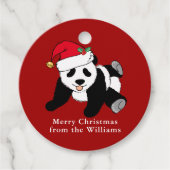 Panda Beer kerstmis - Aangepaste Rode Partij Bedankjes Labels (Voorkant)