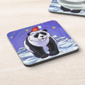 Panda Beer Kerstmis Bier Onderzetter (Linkerzijde)