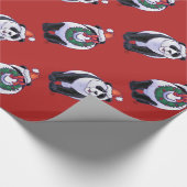 Panda Beer Kerstmis Cadeaupapier (Hoek)
