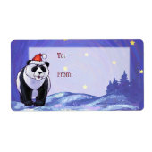 Panda Beer Kerstmis Etiket (Voorkant)