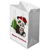 Panda Beer kerstmis gepersonaliseerd Medium Cadeauzakje (Voorkant Gekanteld)